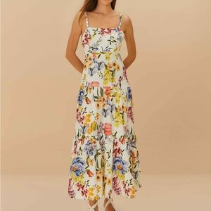 Yellow and White Ruffled Tiered Sundress for Wedding Guest